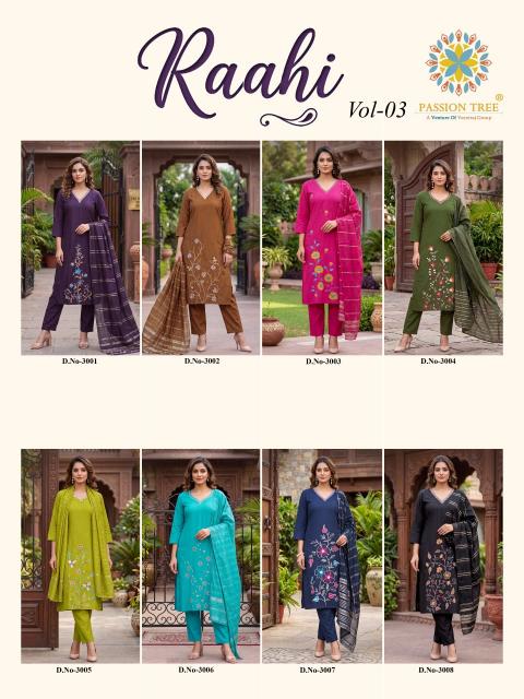 Passion tree raahi vol-3 daily wear silk kurtis wholesale